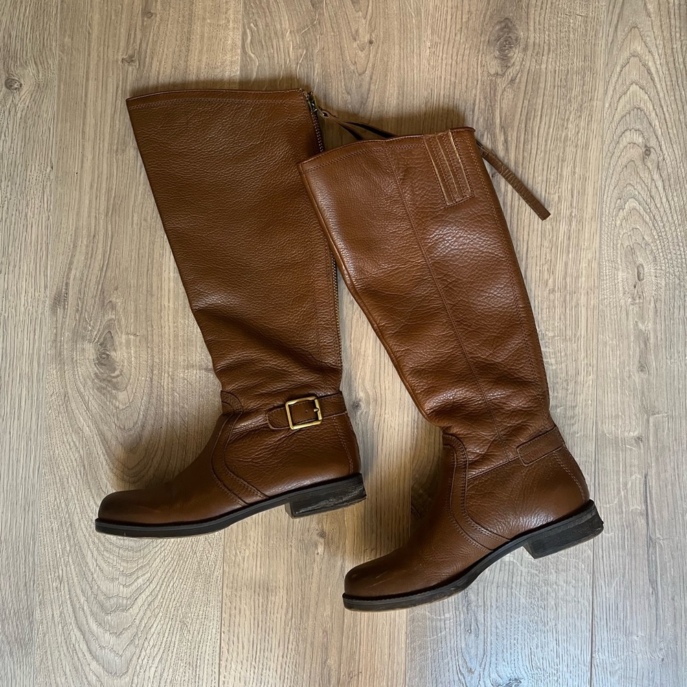 SARTO By Franco Sarto Brown Leather Knee-High Riding Boots